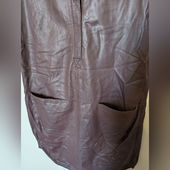 Rebecca Taylor Runway leather mini dress purple sz 4 - Picture 9 of 10